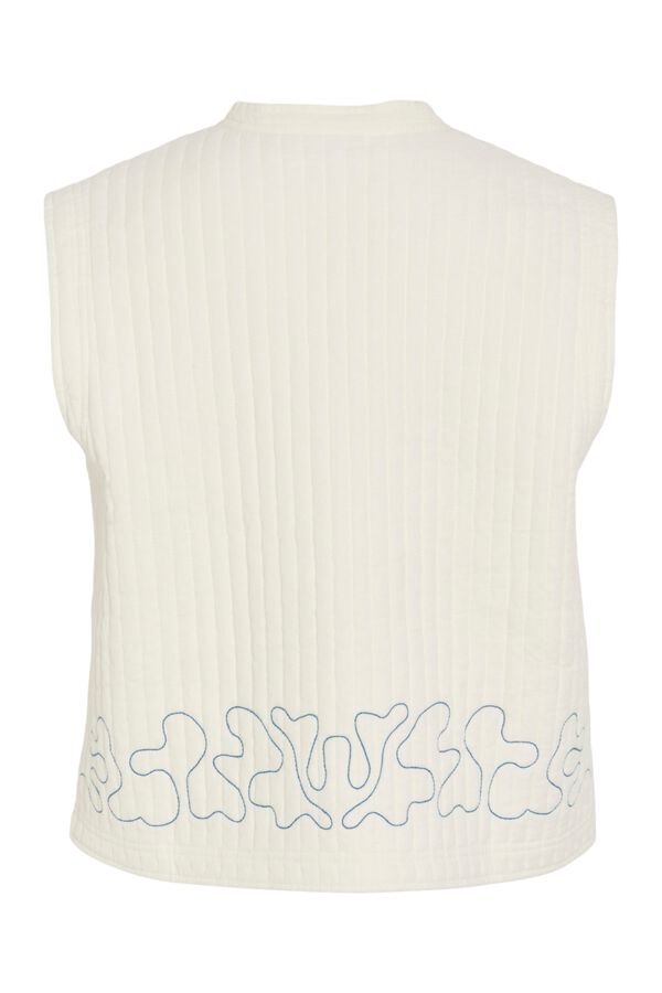 Vila Chaleco acolchado con bordados de algod&oacute;n org&aacute;nico Beige
