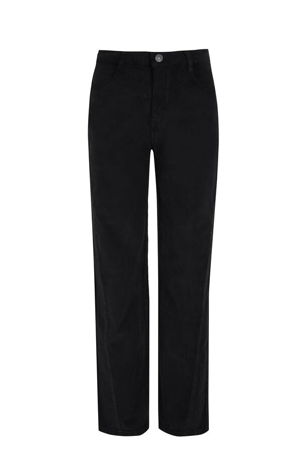 Slowlove Pantalón Corduroy Cuts Negro