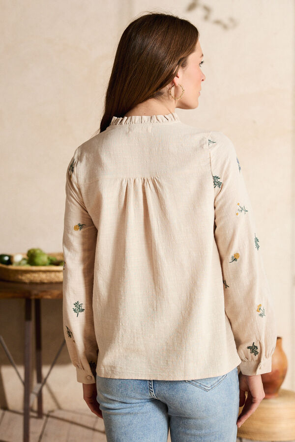 Pol&iacute;n Et Moi Camisa bordados Celia Beige