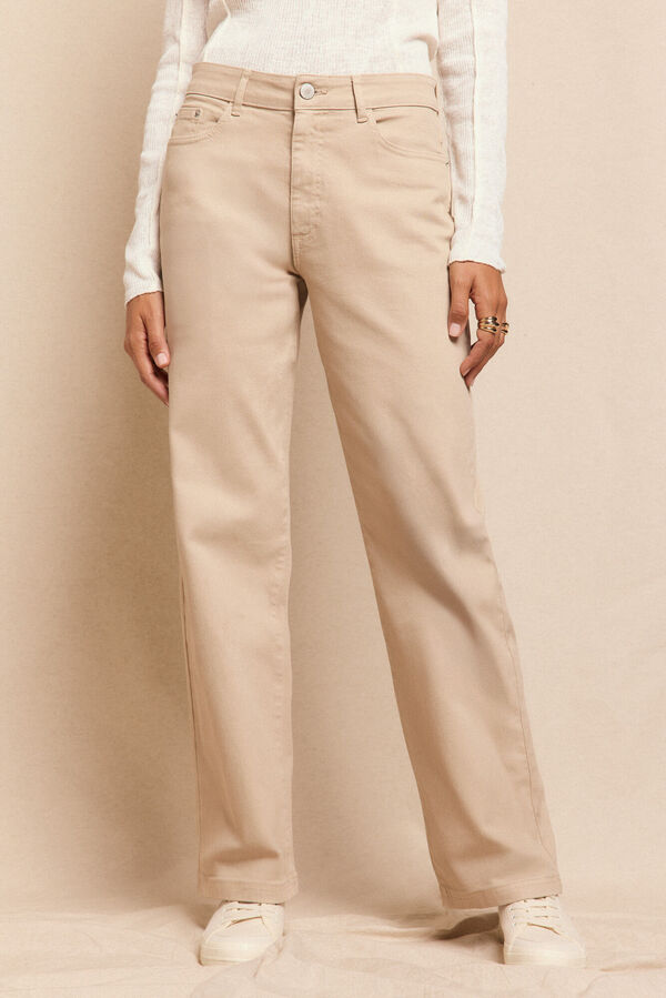 Slowlove Jeans abertura bajo Marfil