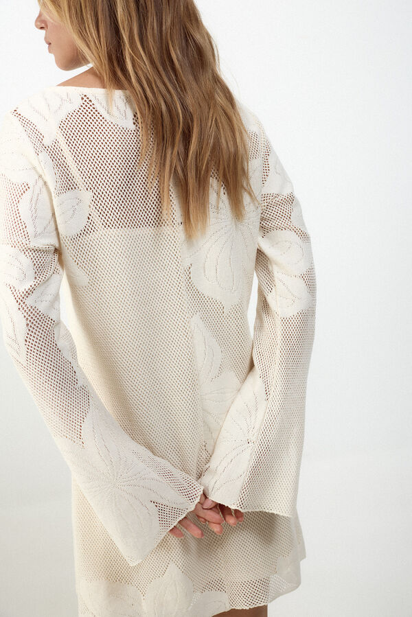 Slowlove Vestido punto Marfil