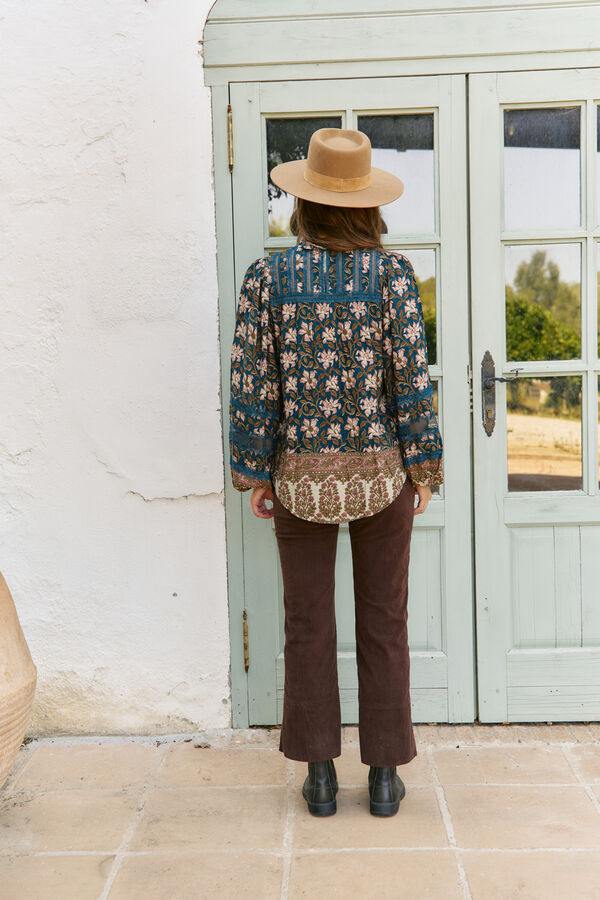 Jaase Blusa nadia estampado Nomade Estampado azul