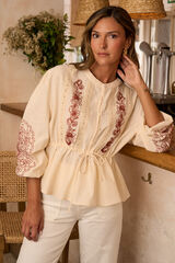 Pol&iacute;n Et Moi Blusa bordado Melisenda Beige