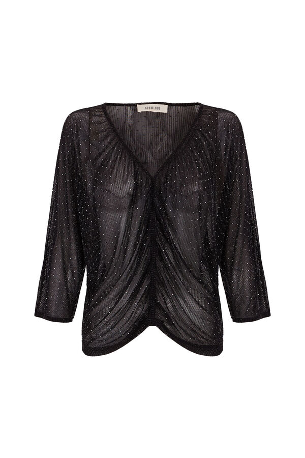 Slowlove Top fluido lurex Negro