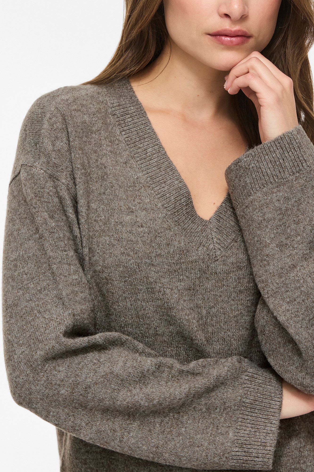 Vila Jersey de punto con cuello de pico