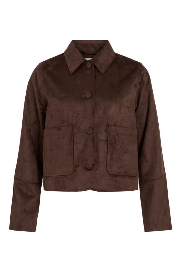 Vila Chaqueta corta efecto ante Marr&oacute;n oscuro