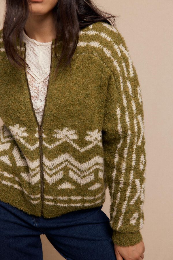 Slowlove Bomber punto jacquard Verde