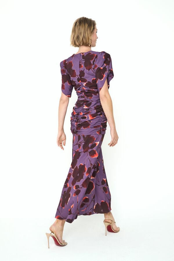 Panambi Vestido estampado de invitada Flora Morado