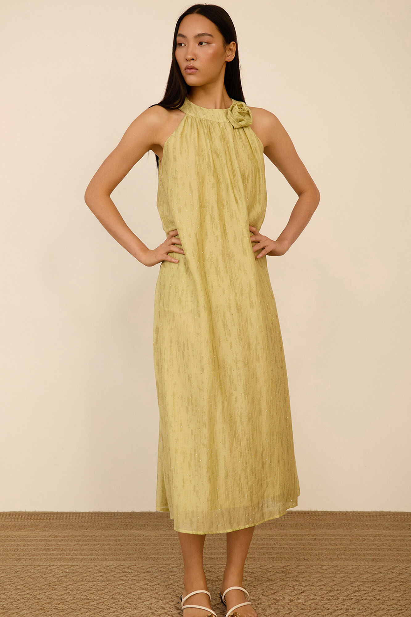 Meisie Vestido largo cuello halter