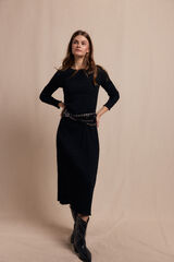 Slowlove Vestido textura elastico Negro