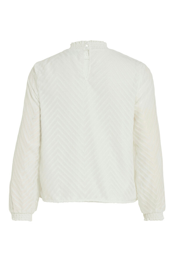 Vila Blusa de manga larga con cuello alto Blanco