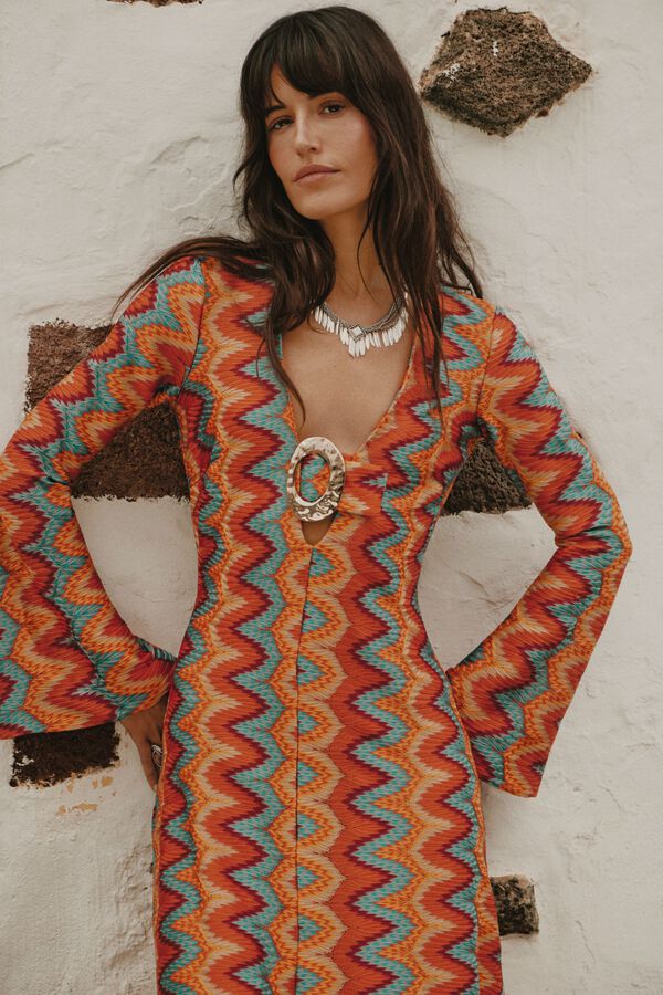 Slowlove Vestido estructura multicolor Multicolor