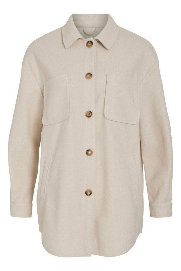 Vila Chaqueta camisera abotonada Beige
