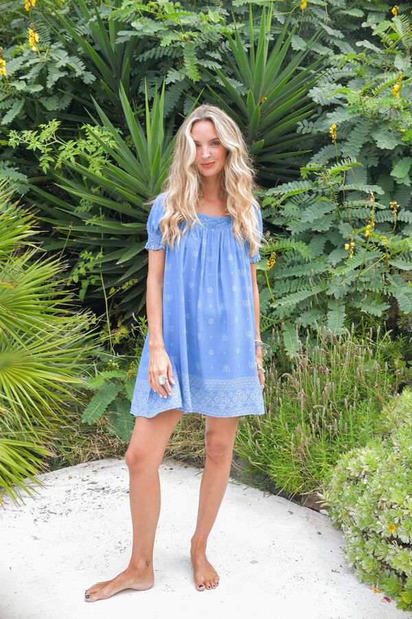 Jaase Vestido corto fluido Azul