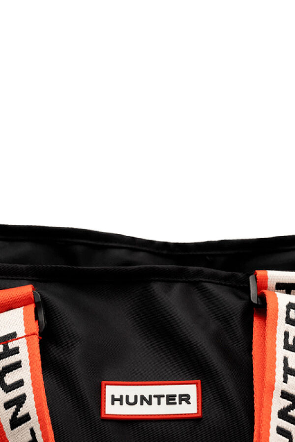 Hunter Bolso tote roberts jacquard logo webbing black Negro