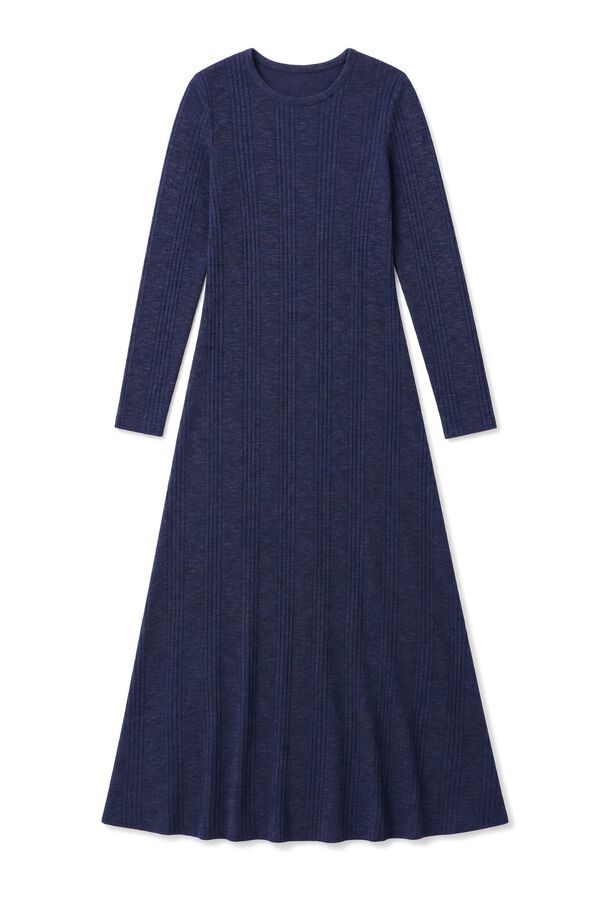Slowlove Vestido largo melange Azul marino