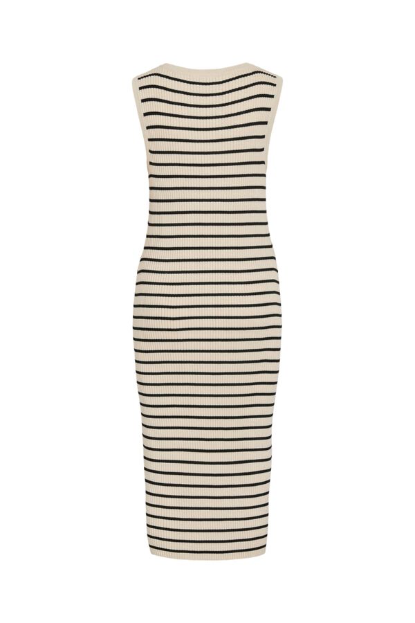 Vila Vestido midi de canal&eacute; sin mangas Beige