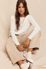 Slowlove Jeans abertura bajo Marfil