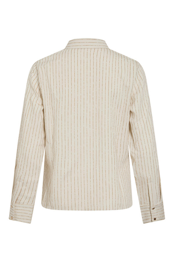 Vila Camisa de rayas con viscosa Beige
