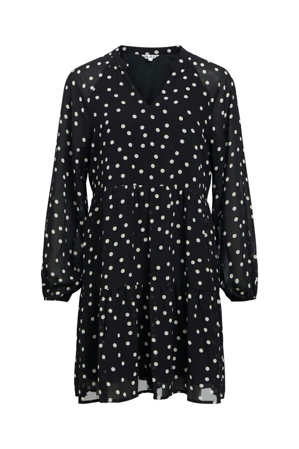 Object Vestido corto gasa estampado Negro