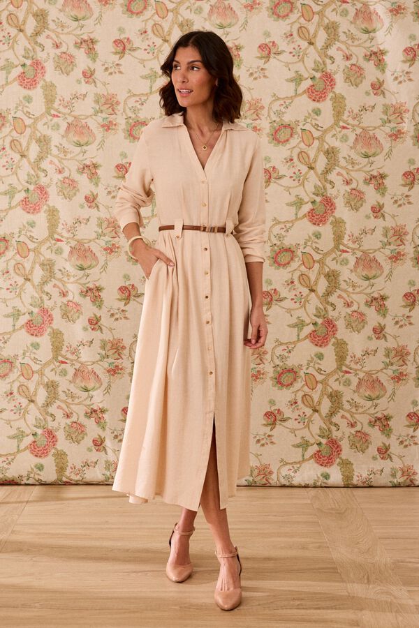 Pol&iacute;n Et Moi Vestido largo Alessia Beige