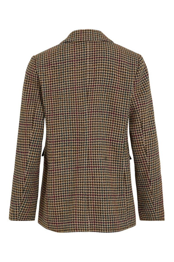 Vila Americana blazer de cuadros Marr&oacute;n