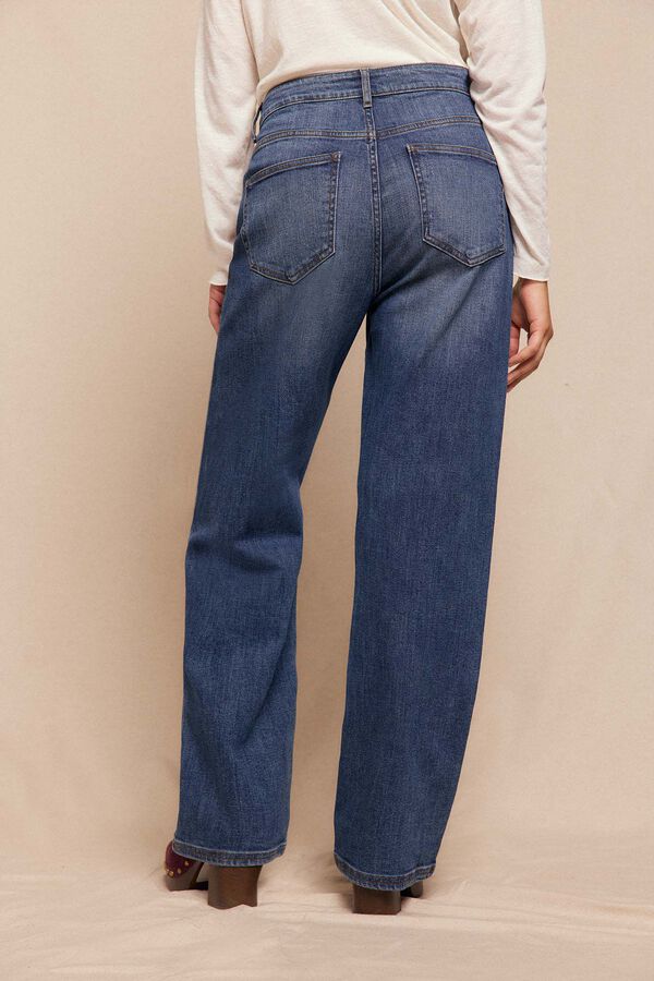 Slowlove Jeans abertura bajo Azul