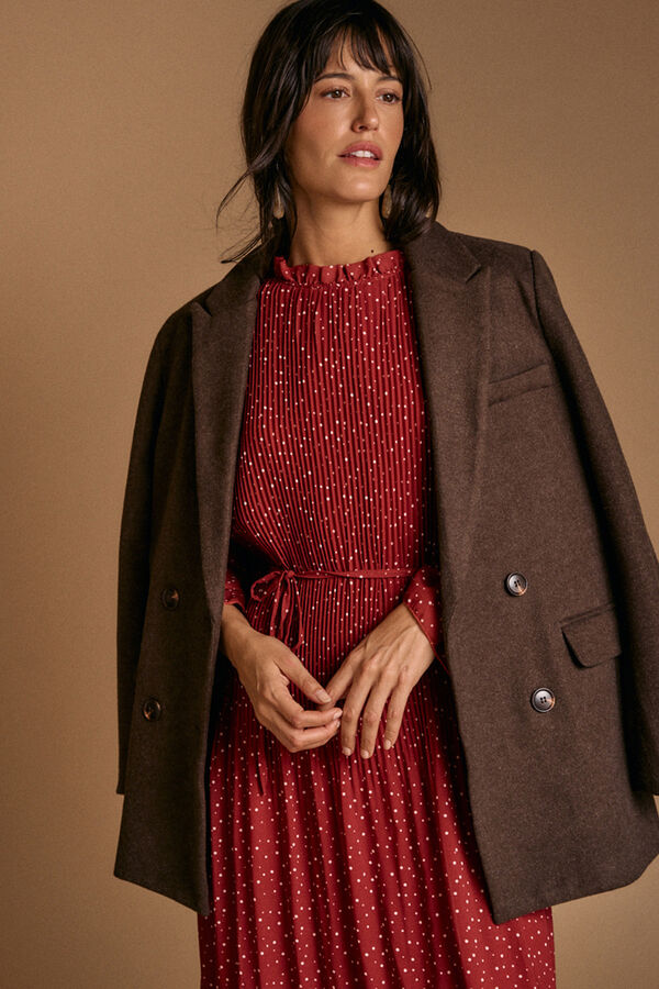 Pol&iacute;n Et Moi Vestido lunares granate Estampado granate