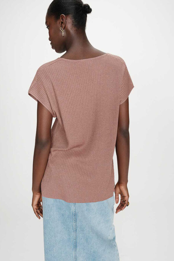 Grace & Mila Top de punto con l&uacute;rex Marr&oacute;n