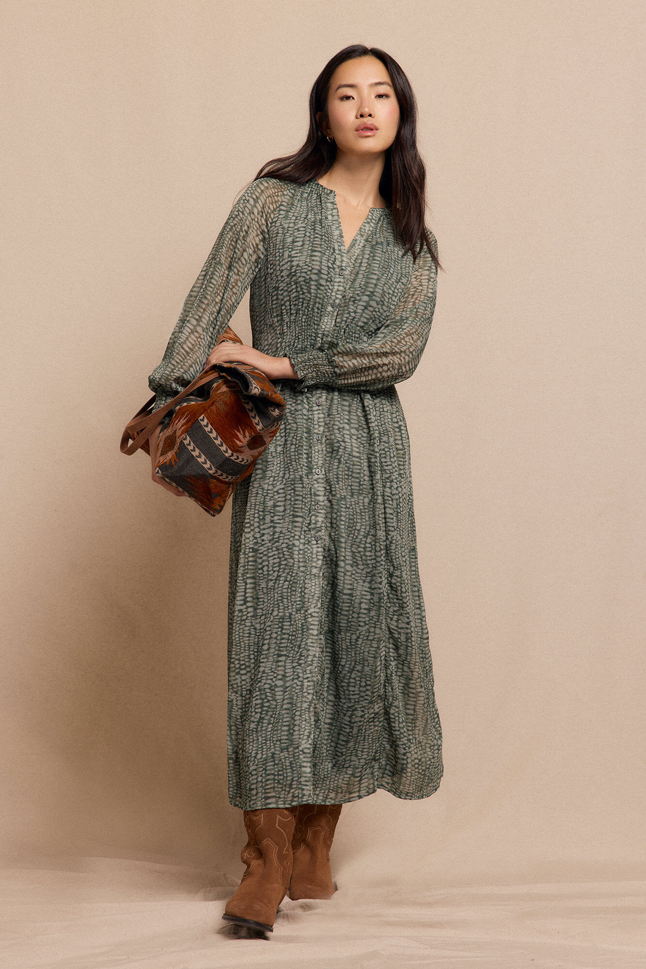 Slowlove Vestido estampado fluido