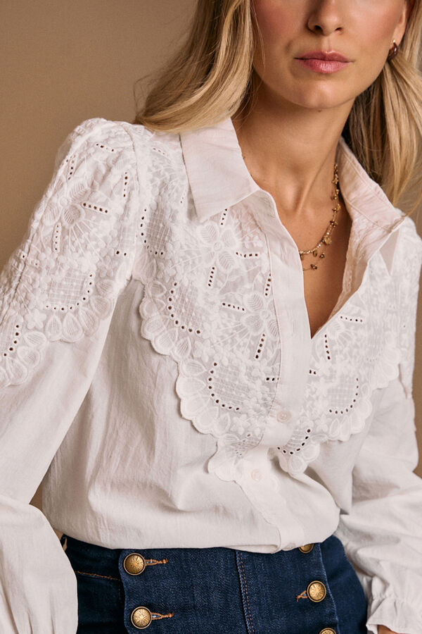 Pol&iacute;n Et Moi Camisa bordado Blanca Blanco