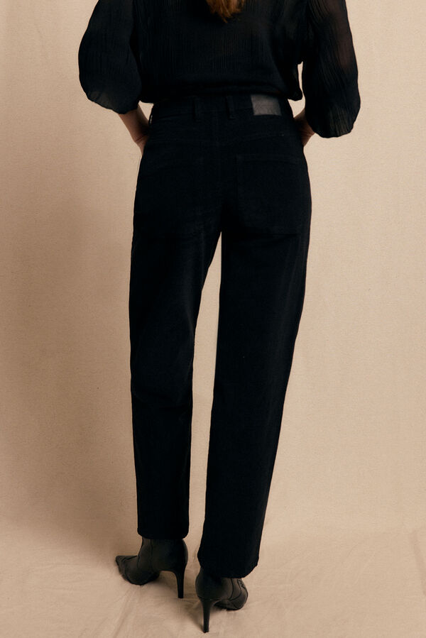 Slowlove Pantalón Corduroy Cuts Negro