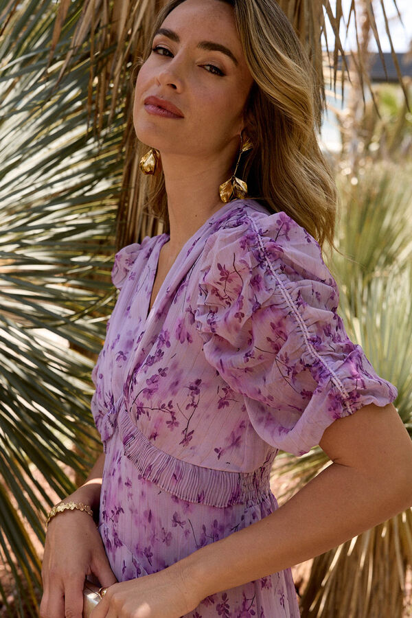 Pol&iacute;n Et Moi Vestido largo estampado Lila