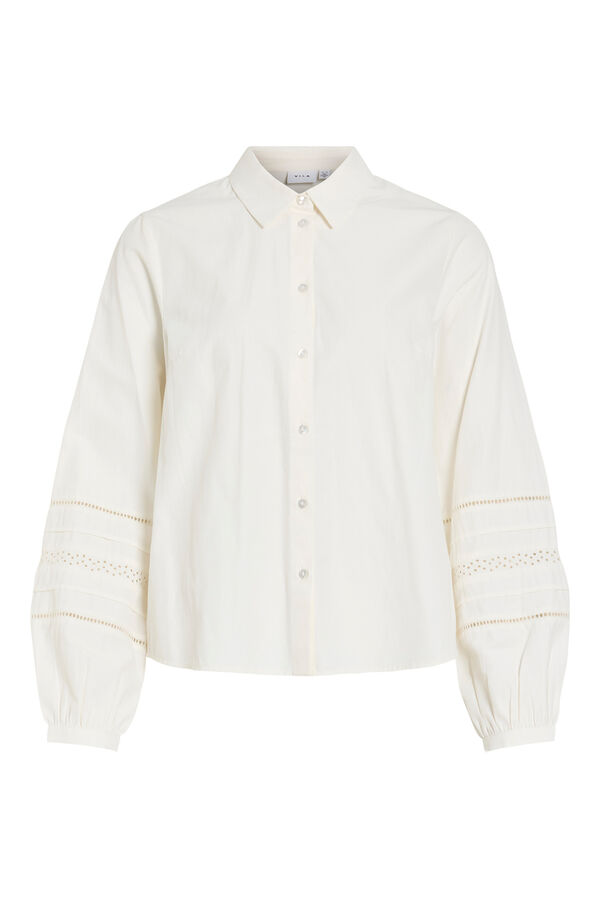 Vila Camisa con mangas bordadas Blanco