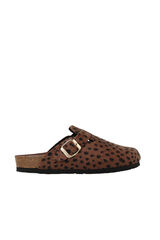 Genuins Zueco estampado cheetah Marr&oacute;n