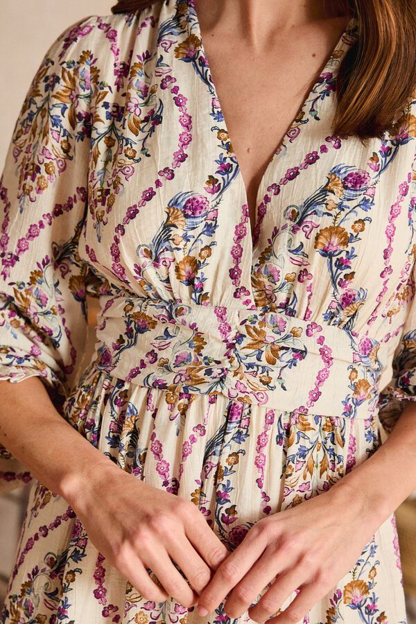 Pol&iacute;n Et Moi Vestido blanco Adela Estampado blanco