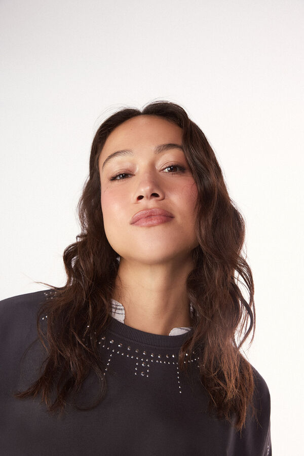 Slowlove Sudadera tachas Gris