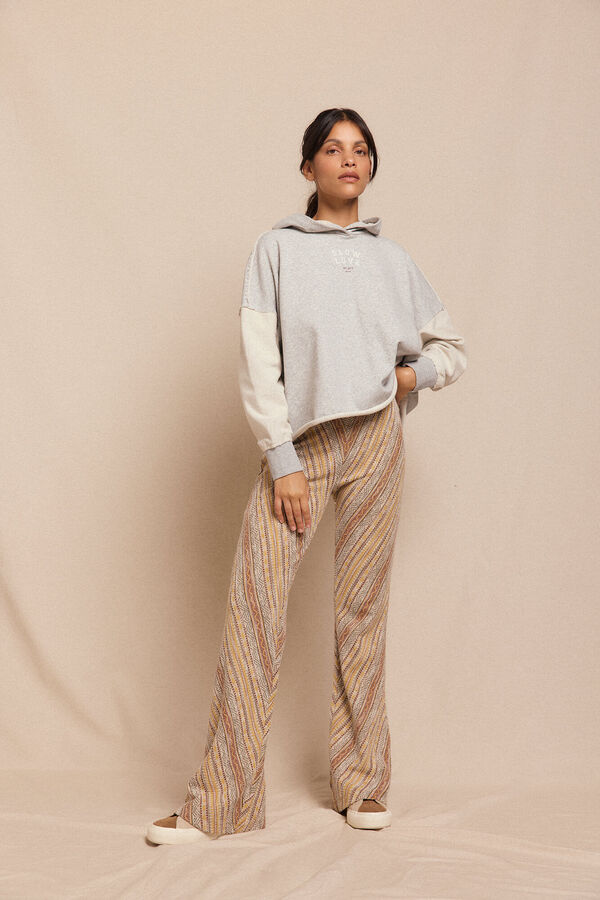 Slowlove Pantalón campana de punto Estampado marrón