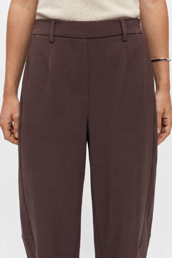 Object Pantal&oacute;n de vestir corte barrell Marr&oacute;n oscuro