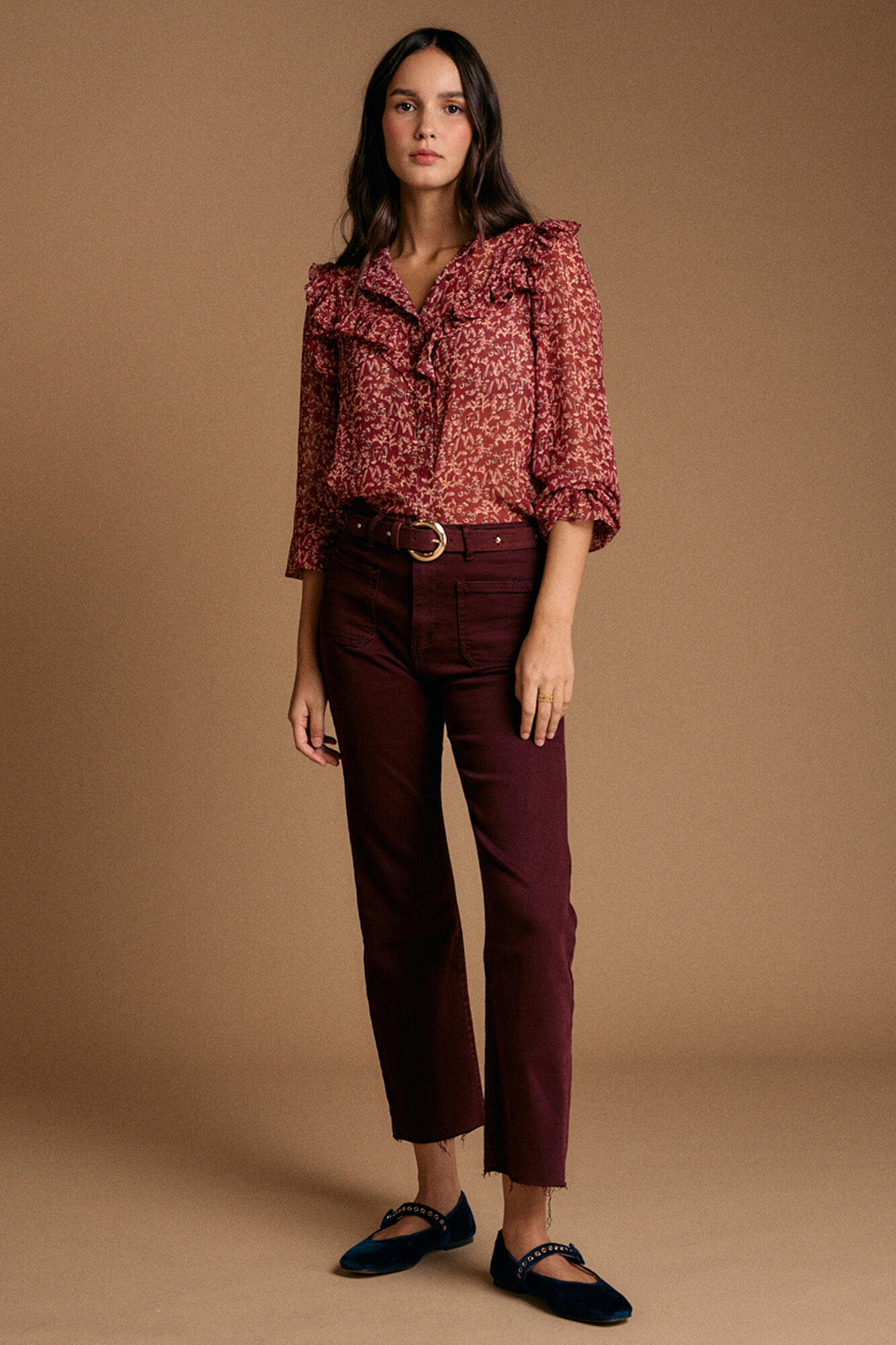 Pol&iacute;n Et Moi Camisa volantes estampado Lidia