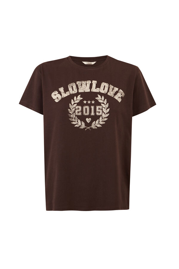 Slowlove Camiseta SlowLove Marr&oacute;n oscuro