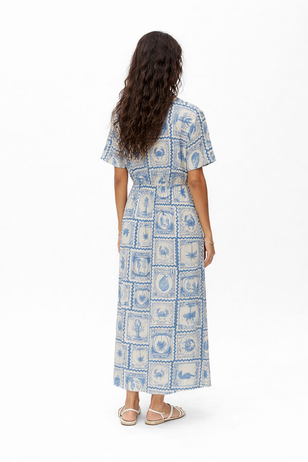 Object Vestido midi estampado Azul