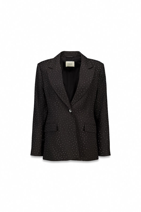Slowlove Blazer entallada de strass. Negro