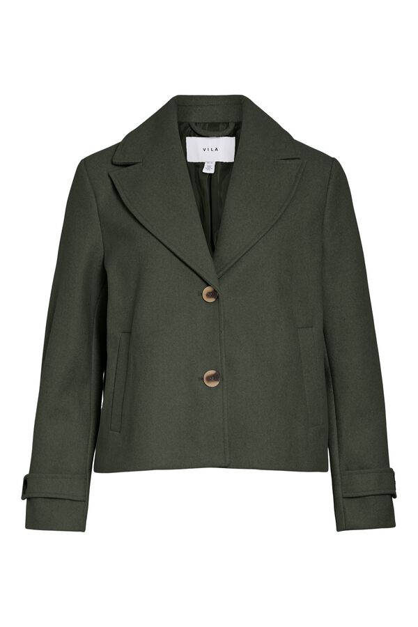 Vila Chaqueta corta de pa&ntilde;o Verde oscuro
