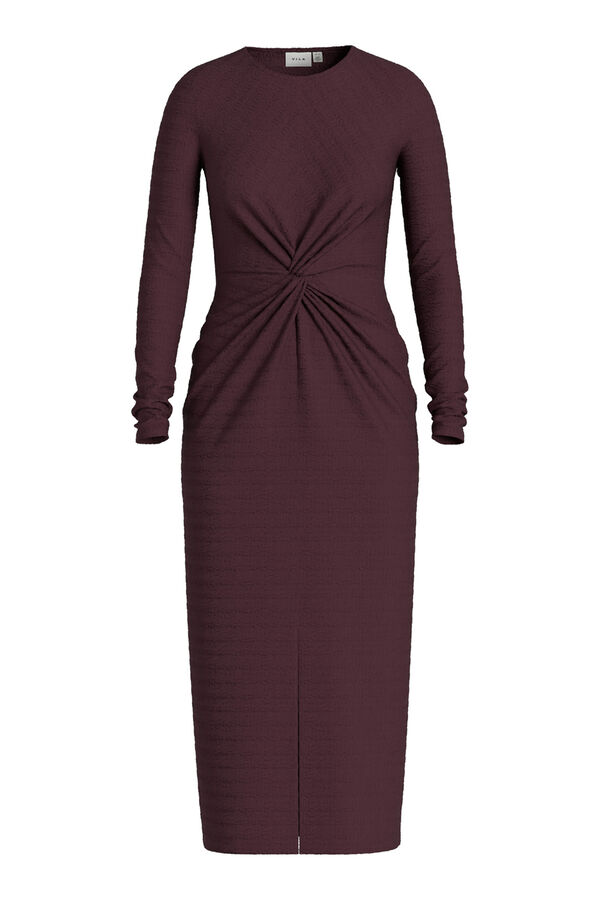 Vila Vestido midi manga larga Vino