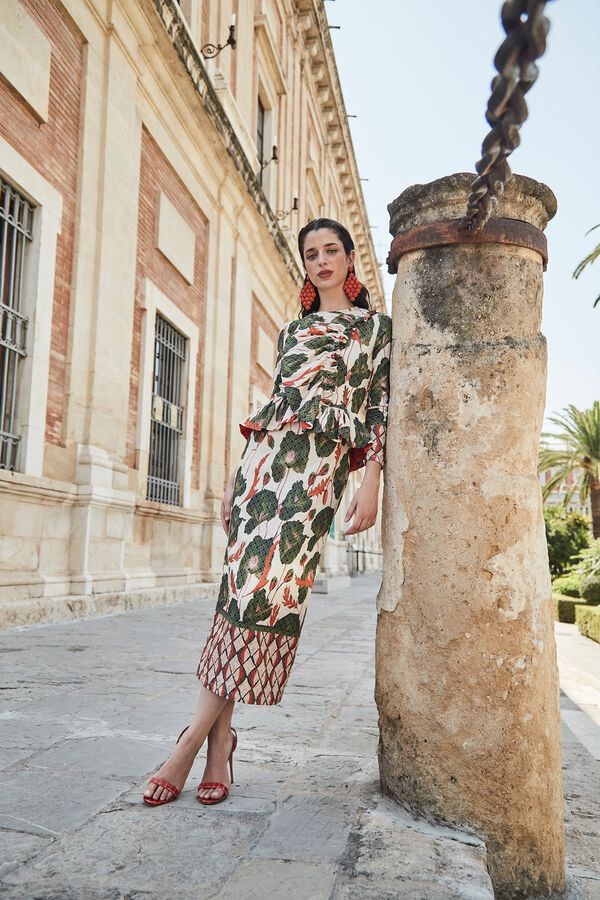 Panambi Vestido Situin Estampado verde