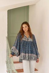 Jaase Blusa Paloma estampado Nico Azul