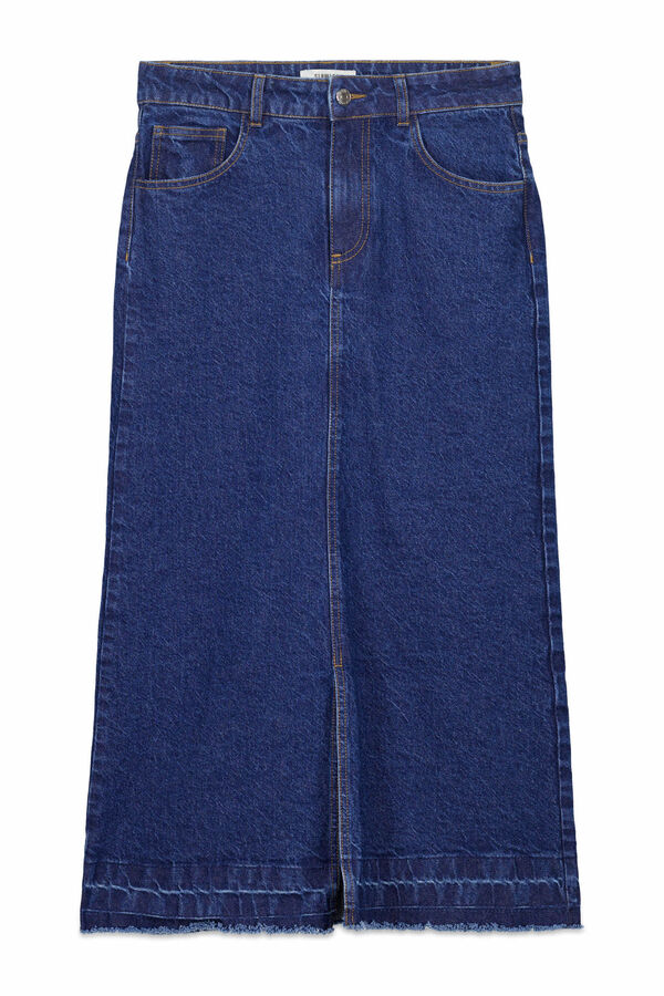 Slowlove Falda Larga Vaquera Azul
