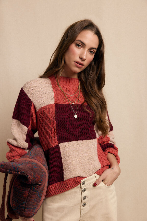 Slowlove Chaleco patchwork multicolor Coral