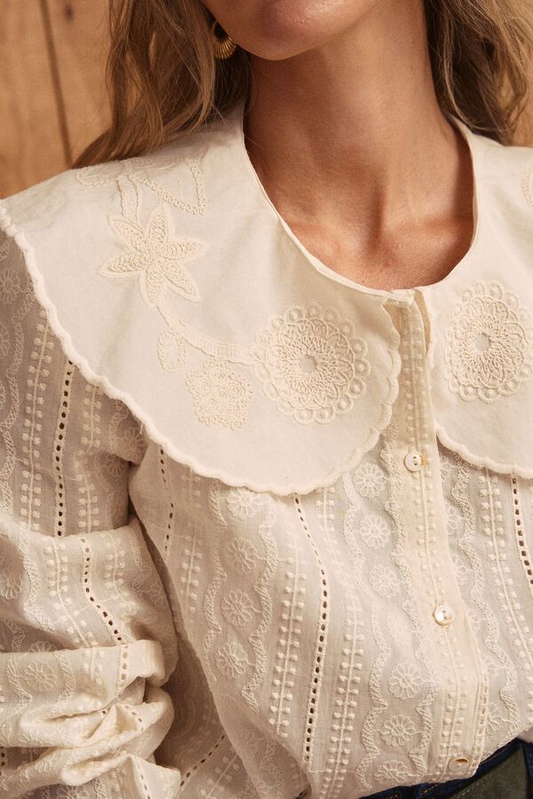 Pol&iacute;n Et Moi Camisa cuello Genoveva Beige